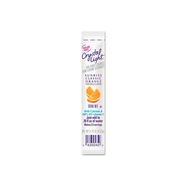 Kraft Foods Crystal Light On-The-Go Drink Mix Sticks, Sugar Free, Sunrise Orange, 0.16 oz., 30/Box - CRY00504
