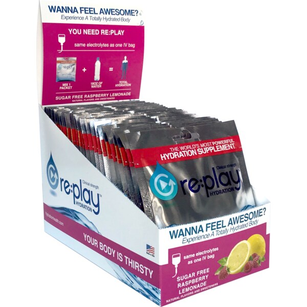 Hydration Health Products Re:play Hydration Powder, Raspberry Lemonade, PK450 - 31103