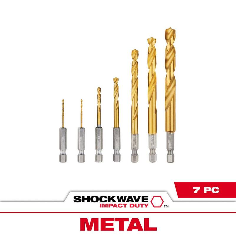 Juego de brocas de titanio Milwaukee SHOCKWAVE Impact Duty (7 piezas) - 48-89-4637