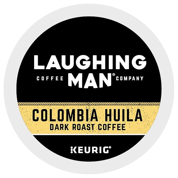 Laughing Man Coffee Co Coffee, Colombia Huila, Pod, Caffeinated, Ground, 8.8 oz, 22 PK - GMT8337