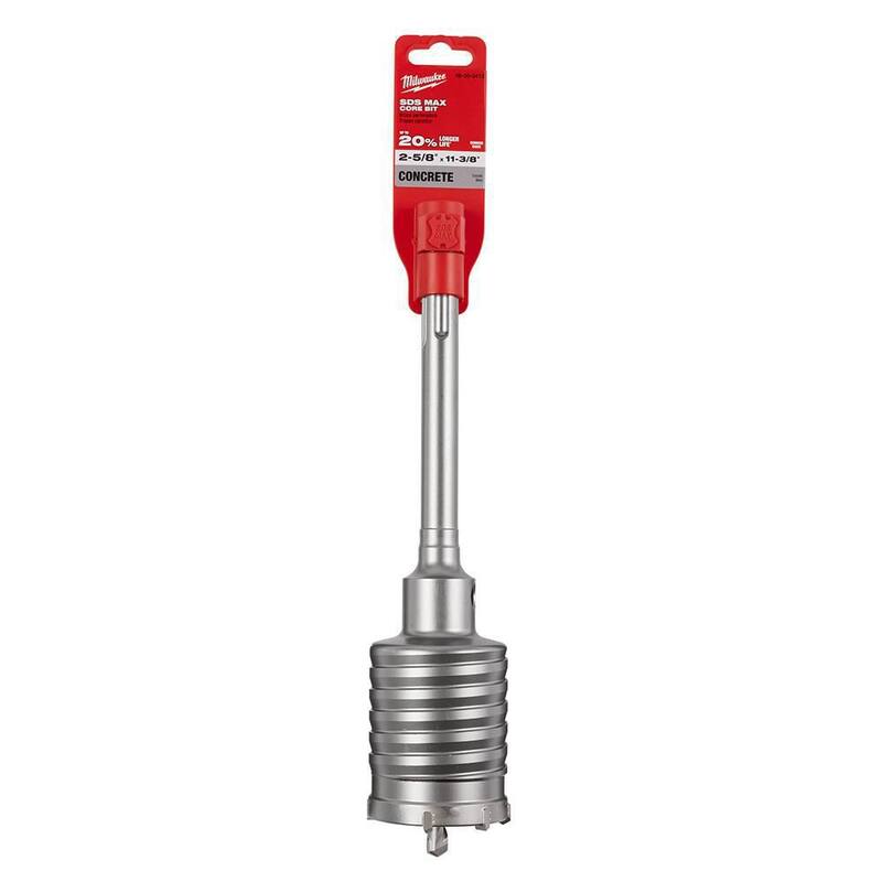Broca de núcleo SDS-MAX de 2-5/8 pulg. x 11-3/8 pulg. de Milwaukee - 48-20-5412