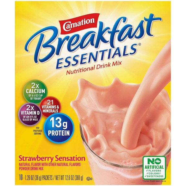 Carnation Carnation Strawberry Breakfast Essentials Drink Mix 12.6 oz., PK6 - 00050000486502