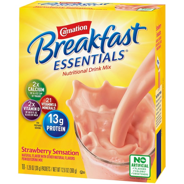 Carnation Carnation Strawberry Breakfast Essentials Drink Mix 12.6 oz., PK6 - 00050000486502
