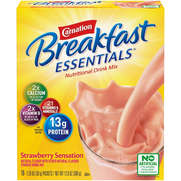 Carnation Carnation Strawberry Breakfast Essentials Drink Mix 12.6 oz., PK6 - 00050000486502