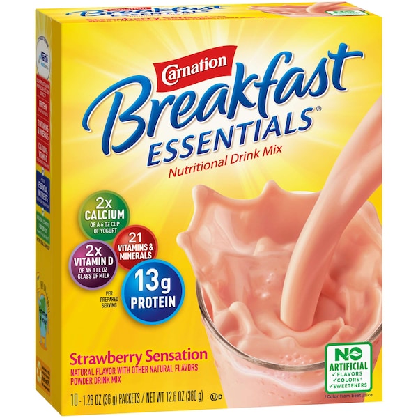 Carnation Carnation Strawberry Breakfast Essentials Drink Mix 12.6 oz., PK6 - 00050000486502