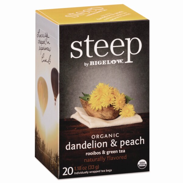 Bigelow steep Tea, Dandelion and Peach, 1.18 oz Tea Bag, 20PK - RCB17715