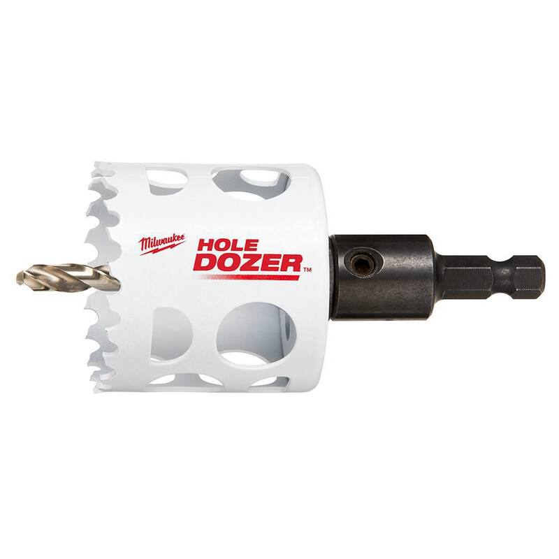 Sierra de perforación bimetálica Hole Dozer de 2 pulgadas de Milwaukee con arbor de 3/8 pulgadas y broca piloto - 49-56-9667
