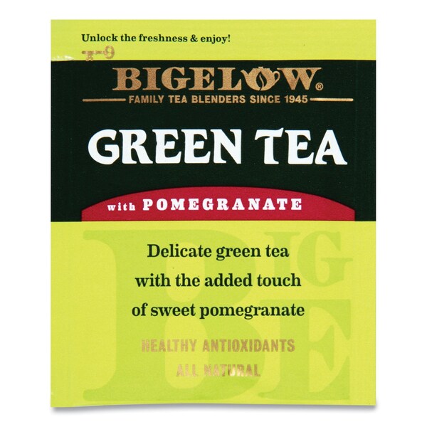 Bigelow Green Tea with Pomegranate, 0.07 oz Tea Bag, 28PK - RCB10363