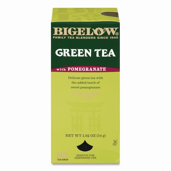 Bigelow Green Tea with Pomegranate, 0.07 oz Tea Bag, 28PK - RCB10363