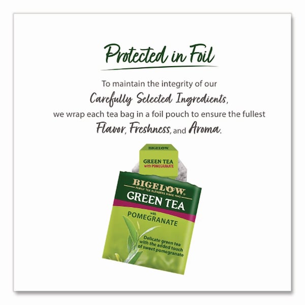 Bigelow Green Tea with Pomegranate, 0.07 oz Tea Bag, 28PK - RCB10363