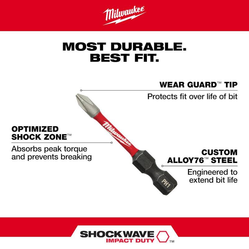 Juego de puntas de destornillador de acero aleado Milwaukee SHOCKWAVE Impact Duty (35 piezas) - 48-32-4032