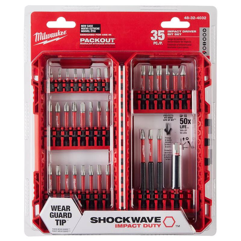 Juego de puntas de destornillador de acero aleado Milwaukee SHOCKWAVE Impact Duty (35 piezas) - 48-32-4032
