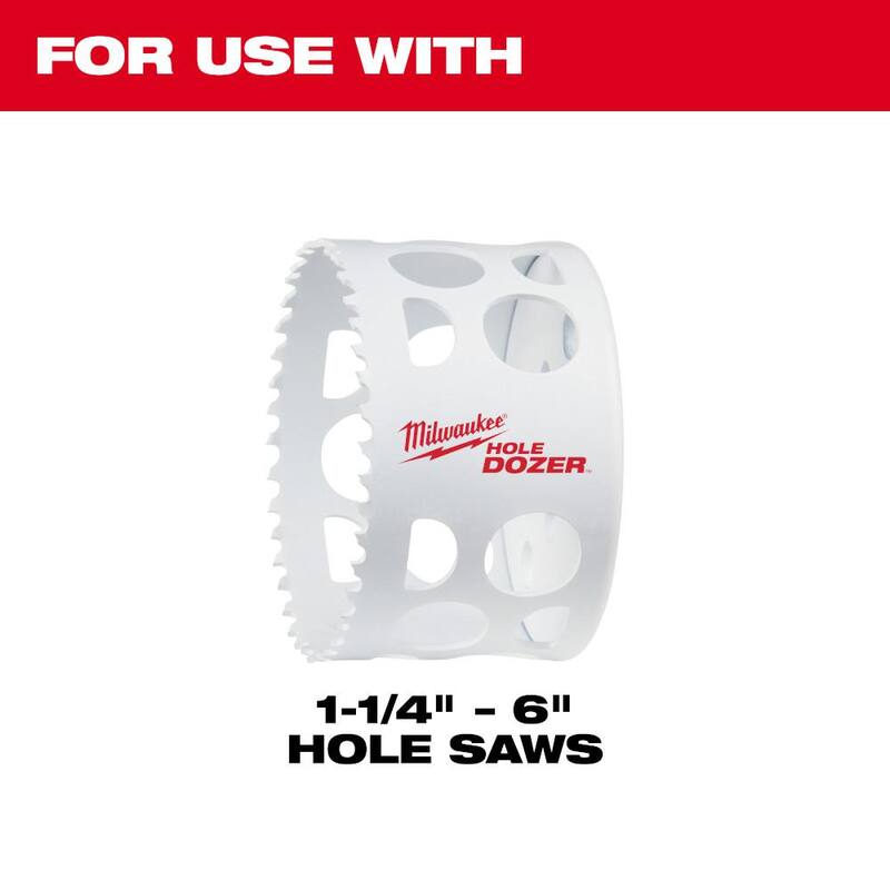 Milwaukee 7/16 pulgadas Adaptador de Sierra de Agujero Grande de Cambio Rápido Sin Vibraciones con Broca Guía - 49-56-9100