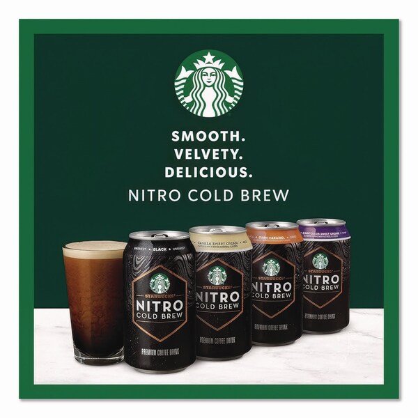 Starbucks Nitro Cold Brew Coffee, Dark Cocoa Sweet Cream, 9.6 oz Can, 12PK - PEP20478