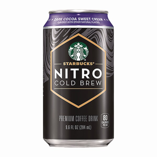 Starbucks Nitro Cold Brew Coffee, Dark Cocoa Sweet Cream, 9.6 oz Can, 12PK - PEP20478