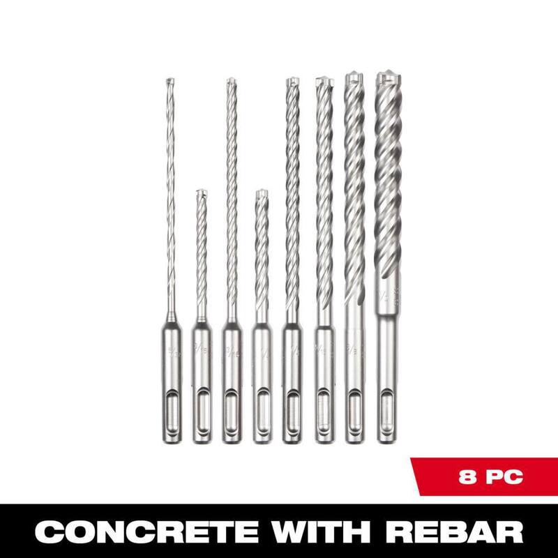 Juego de brocas de carburo Milwaukee MX4 SDS-Plus (8 piezas) - 48-20-7663