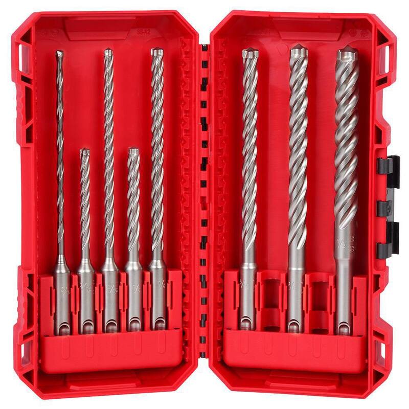 Juego de brocas de carburo Milwaukee MX4 SDS-Plus (8 piezas) - 48-20-7663