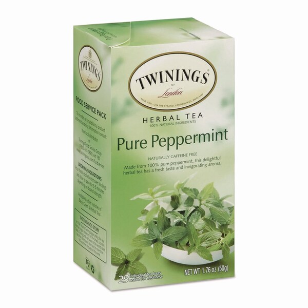 Twinings Tea Bags, Pure Peppermint, 1.76 oz, 25PK - TNA51724