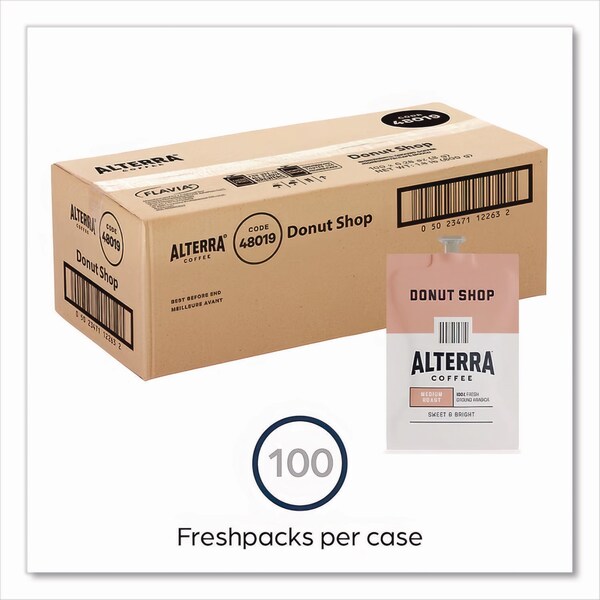 Alterra Coffee Freshpack Pods, Donut Shop Blend, Medium Roast, 0.28 oz, 100PK - MDRA200