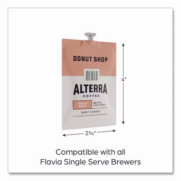Alterra Coffee Freshpack Pods, Donut Shop Blend, Medium Roast, 0.28 oz, 100PK - MDRA200