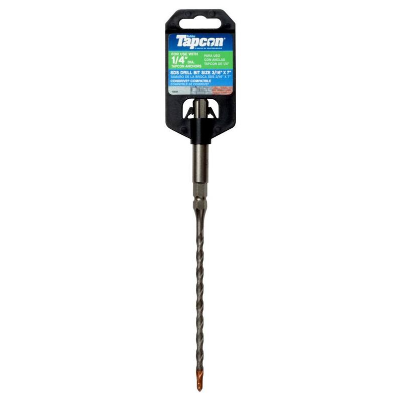 Broca de carburo SDS de 3/16 pulgadas para Tapcon (1 pieza) - 11491
