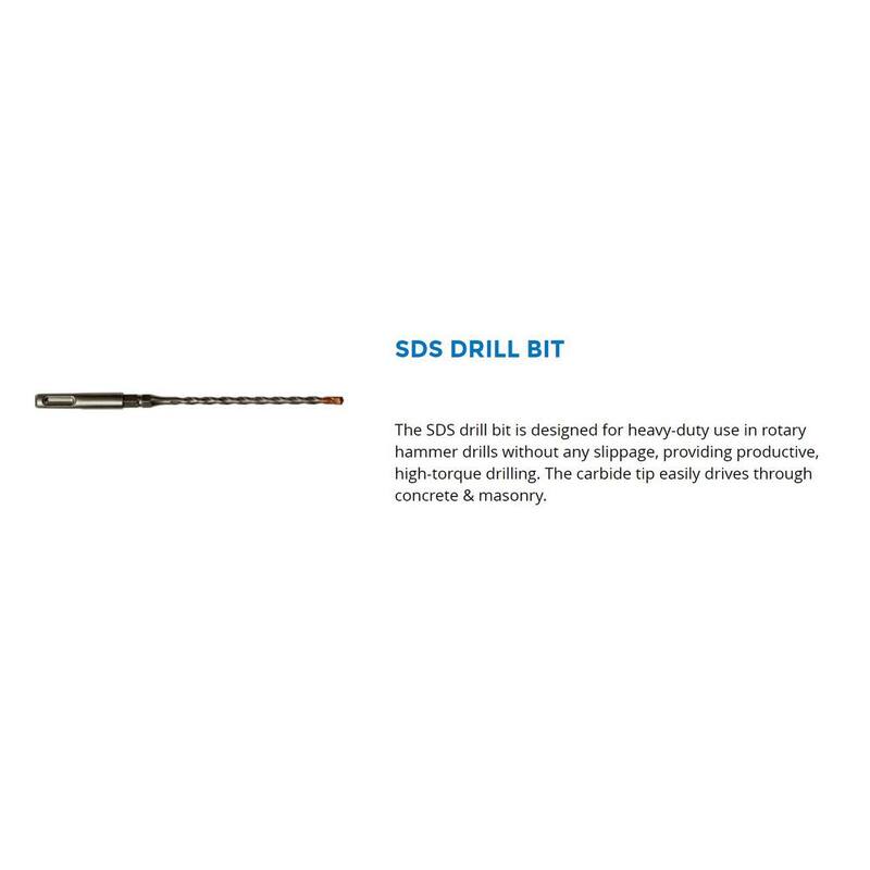 Broca de carburo SDS de 3/16 pulgadas para Tapcon (1 pieza) - 11491