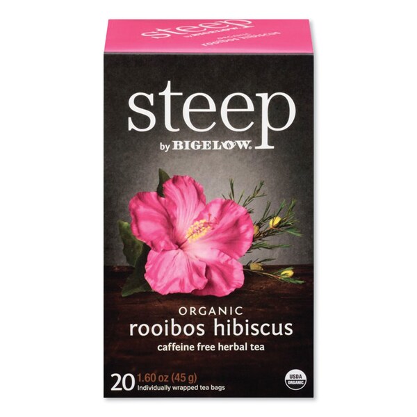 Bigelow Steep Tea, Rooibos Hibiscus Herbal Tea, 0.08 oz Tea Bag, 20PK - RCB17713