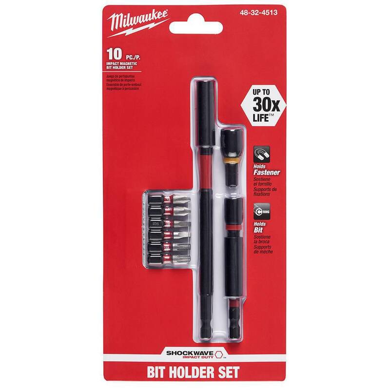 Juego de puntas de destornillador de aleación de acero Milwaukee SHOCKWAVE Impact Duty (10 piezas) - 48-32-4513