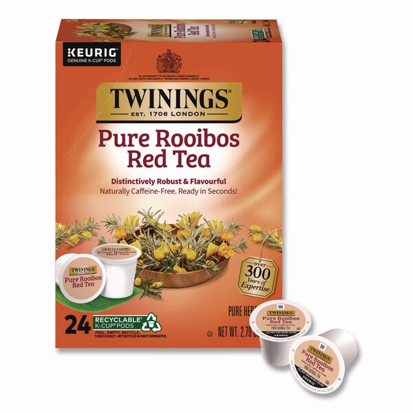 Twinings Tea K-Cups, Pure Rooibos Red Tea, 0.12 oz, 24PK - TNA85791