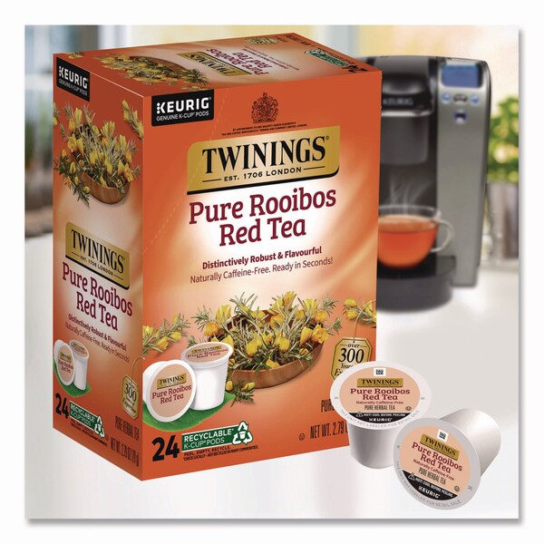 Twinings Tea K-Cups, Pure Rooibos Red Tea, 0.12 oz, 24PK - TNA85791