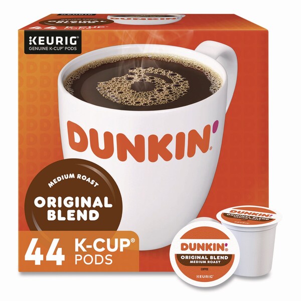 Dunkin K-Cup Pods, Original Blend, 0.37 oz, 44PK - 5000380570
