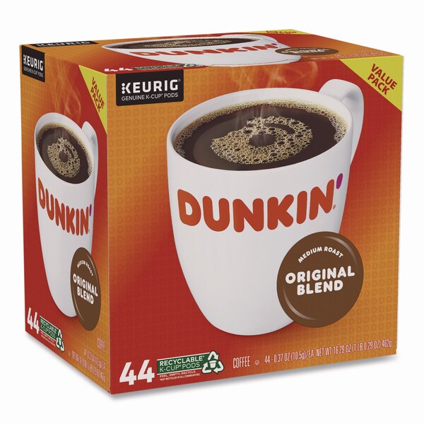 Dunkin K-Cup Pods, Original Blend, 0.37 oz, 44PK - 5000380570