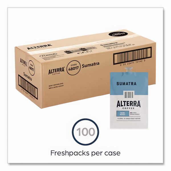 Alterra Coffee Freshpack Pods, Sumatra Blend, Dark Roast, 0.3 oz, 100PK - MDRA194