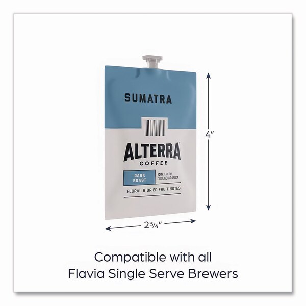 Alterra Coffee Freshpack Pods, Sumatra Blend, Dark Roast, 0.3 oz, 100PK - MDRA194