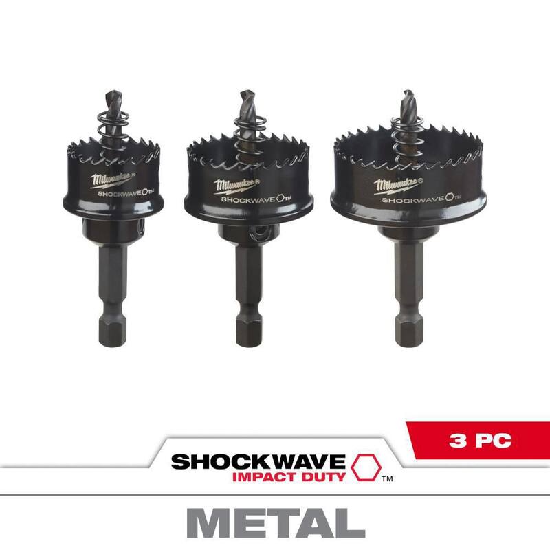Milwaukee SHOCKWAVE Juego de brocas para sierra de perforación de pared delgada de acero de alta velocidad (3 piezas) - 49-22-4800