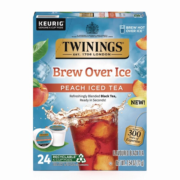 Twinings Brew Over Ice K-Cups, Peach, 24PK - TNA23196