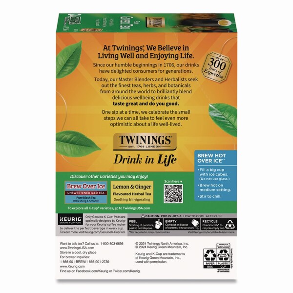Twinings Tea K-Cups, Green Tea, 0.11 oz, 24PK - TNA85788
