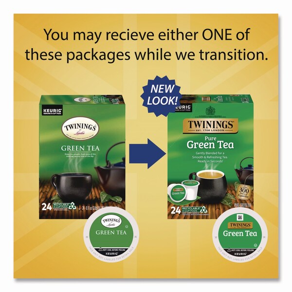 Twinings Tea K-Cups, Green Tea, 0.11 oz, 24PK - TNA85788