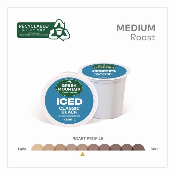 Green Mountain Coffee Classic Black Brew Over Ice Coffee K-Cups, 0.4 oz, 24PK - 5000372042