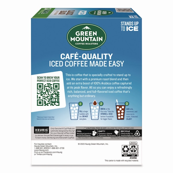 Green Mountain Coffee Classic Black Brew Over Ice Coffee K-Cups, 0.4 oz, 24PK - 5000372042