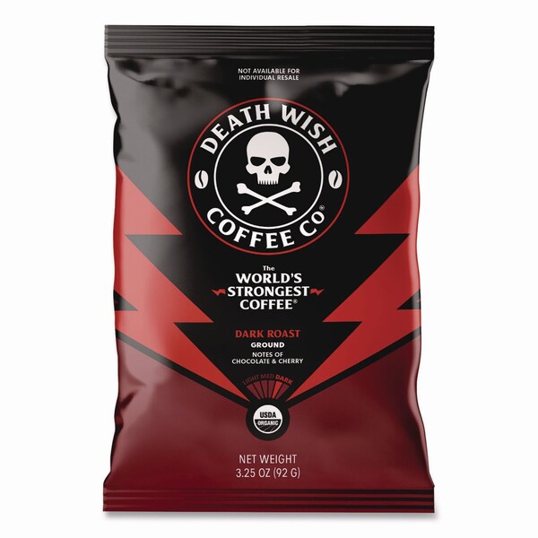 Death Wish Coffee Co. Coffee Frac Pack, Regular, 3.25 oz Fraction Pack, 25PK - EWC34354