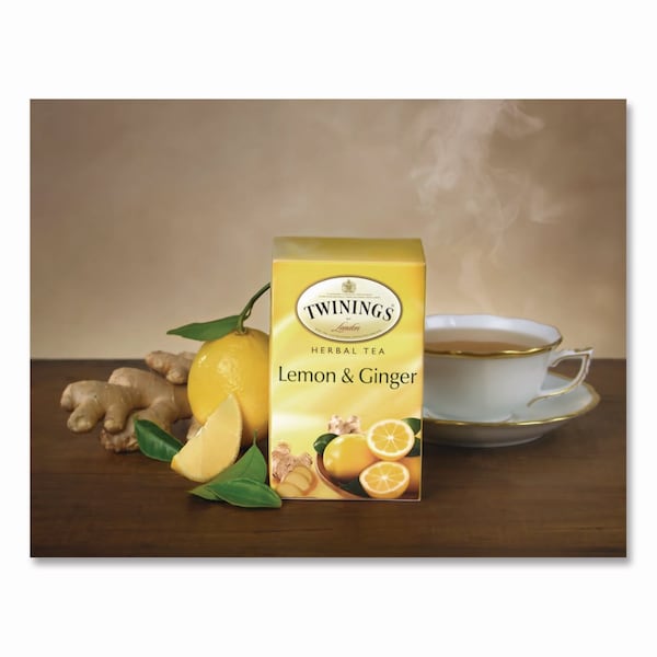 Twinings Tea Bags, Lemon and Ginger, 2.65 oz, 50PK - TNA53653