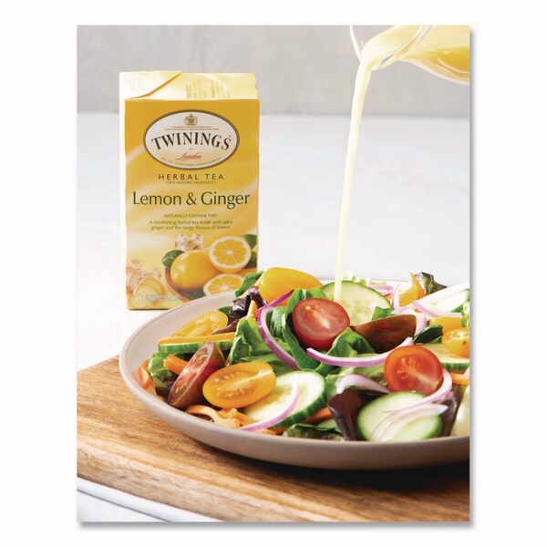 Twinings Tea Bags, Lemon and Ginger, 2.65 oz, 50PK - TNA53653
