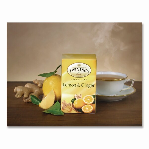 Twinings Tea Bags, Lemon and Ginger, 2.65 oz, 50PK - TNA53653