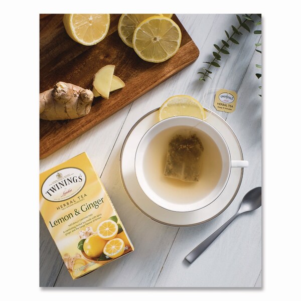Twinings Tea Bags, Lemon and Ginger, 2.65 oz, 50PK - TNA53653