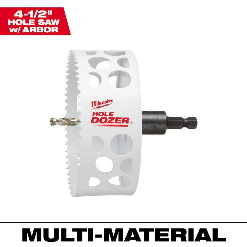 Milwaukee 4-1/2 in. HOLE DOZER Sierra de agujero bimetálica con eje de 3/8 pulg. y broca piloto - 49-56-9689