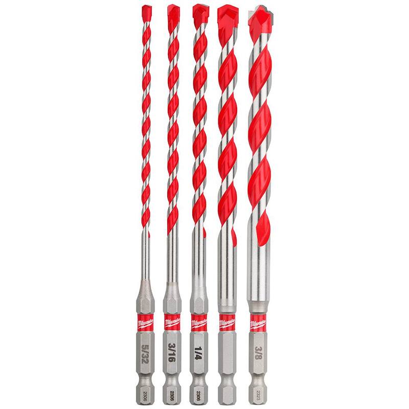 Set de brocas para taladro Milwaukee SHOCKWAVE de carburo (paquete de 5) - 48-20-9051