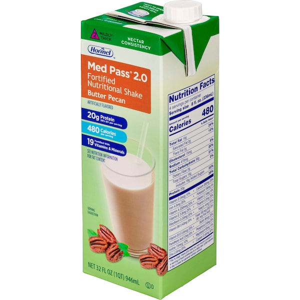 Med Pass Balanced Fortified Nutrition Butter Pecan - IDDSI Level 2, PK12 - 46463