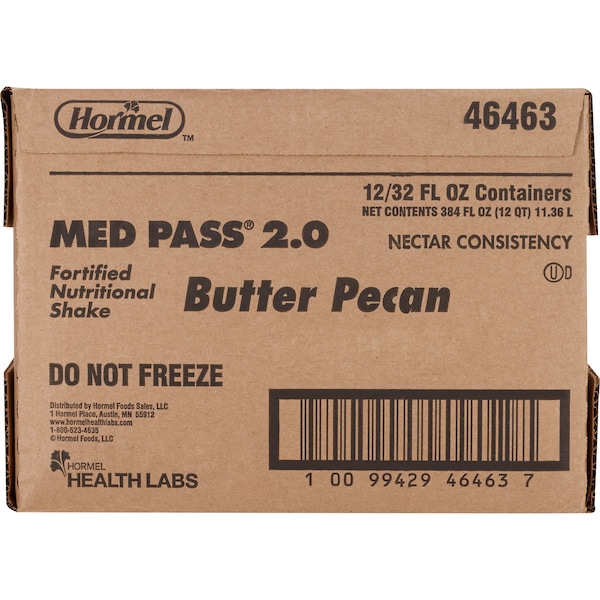 Med Pass Balanced Fortified Nutrition Butter Pecan - IDDSI Level 2, PK12 - 46463