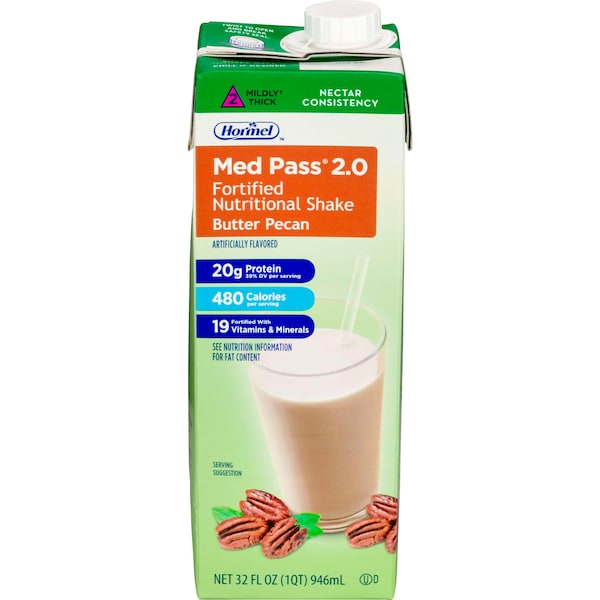 Med Pass Balanced Fortified Nutrition Butter Pecan - IDDSI Level 2, PK12 - 46463